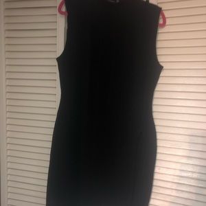 High neck extreme split mini dress